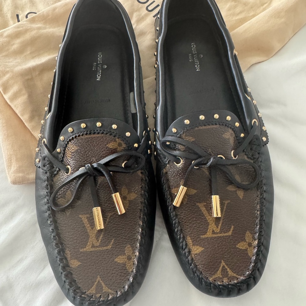 Louis Vuitton Black and Brown Loafers